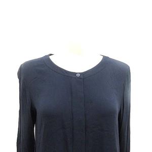 セオリー theory シャツワンピース チュニック ノーカラー 長袖 2 紺 