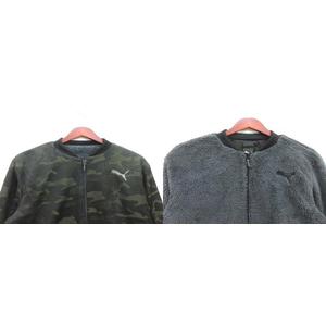 【プーマゴルフ】2WAY人気ボア×カモフラ総柄 長袖ゴルフブルゾンジャケットXL プーマ PUMA ジャケット ブルゾン リバーシブル ジップアップ ボア