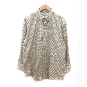 チャップス CHAPS ボタンダウンシャツ 格子柄 長袖 白 アイボリー 紺 ネイビー 赤 レッド /MS メンズ