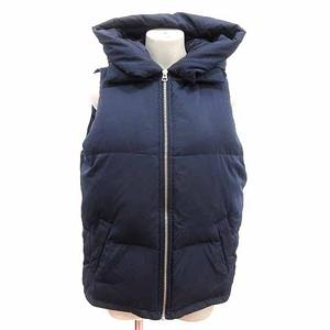 アズールバイマウジー AZUL by moussy ダウンベスト ジップアップ 総裏地 フード M 紺 ネイビー /YK レディース