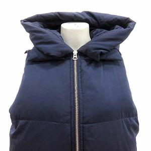 アズールバイマウジー AZUL by moussy ダウンベスト ジップアップ 総裏地 フード M 紺 ネイビー /YK レディース