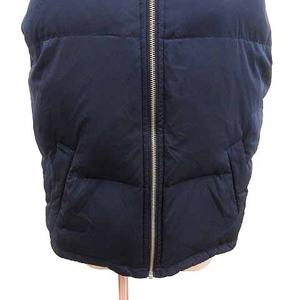 アズールバイマウジー AZUL by moussy ダウンベスト ジップアップ 総裏地 フード M 紺 ネイビー /YK レディース