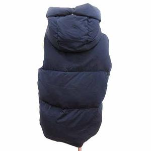 アズールバイマウジー AZUL by moussy ダウンベスト ジップアップ 総裏地 フード M 紺 ネイビー /YK レディース