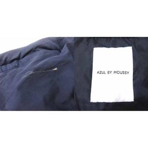 アズールバイマウジー AZUL by moussy ダウンベスト ジップアップ 総裏地 フード M 紺 ネイビー /YK レディース