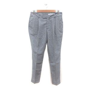 ユナイテッドアローズ UNITED ARROWS テーパードパンツ ギンガムチェック ウール 40 紺 ネイビー 白 ホワイト /MS レディース