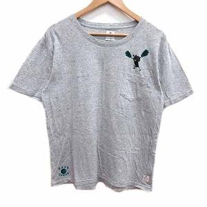 アールニューボールド R.NEWBOLD Tシャツ カットソー クルーネック プリント 半袖 L グレー /YK メンズ