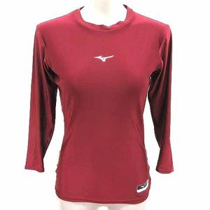ミズノ MIZUNO スポーツウェア カットソー ロゴプリント 七分袖 M 赤 レッド /YK レディース