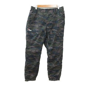 フィラ FILA ジョガーパンツ 迷彩柄 カモフラ 裏起毛 L 緑 グリーン /MN レディース