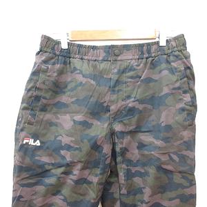 フィラ FILA ジョガーパンツ 迷彩柄 カモフラ 裏起毛 L 緑 グリーン /MN レディース