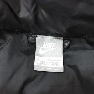 ナイキ NIKE ダウンベスト 総裏地 ロゴプリント フード L 黒 ブラック /MN レディース