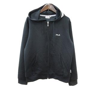 フィラ FILA パーカー ジップアップ プリント M 黒 ブラック /MN メンズ