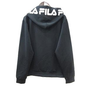 フィラ FILA パーカー ジップアップ プリント M 黒 ブラック /MN メンズ