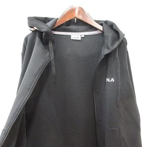 フィラ FILA パーカー ジップアップ プリント M 黒 ブラック /MN メンズ