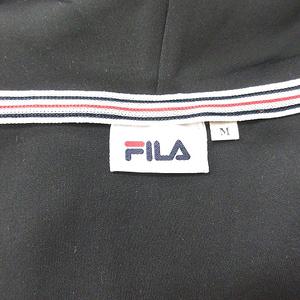 フィラ FILA パーカー ジップアップ プリント M 黒 ブラック /MN メンズ