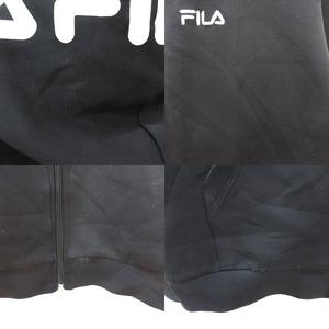 フィラ FILA パーカー ジップアップ プリント M 黒 ブラック /MN メンズ