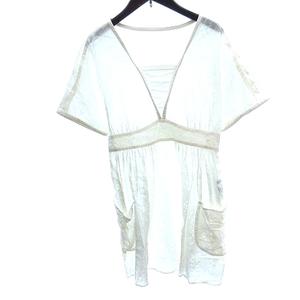 ミラショーン mila schon ワンピース ミニ 花柄 半袖 40 M アイボリー 白 ホワイト /AU レディース