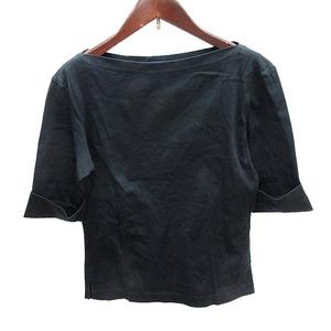 ラルフローレン RALPH LAUREN RALPH カットソー スラッシュドネック ロールアップ 三分袖 半袖 M 黒 ブラック /AU レディース