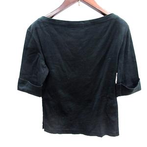 ラルフローレン RALPH LAUREN RALPH カットソー スラッシュドネック ロールアップ 三分袖 半袖 M 黒 ブラック /AU レディース