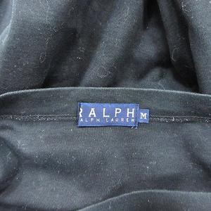 ラルフローレン RALPH LAUREN RALPH カットソー スラッシュドネック ロールアップ 三分袖 半袖 M 黒 ブラック /AU レディース