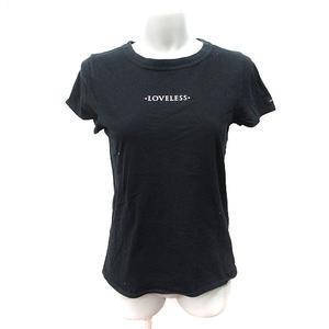 ラブレス LOVELESS Tシャツ カットソー 半袖 刺繍 36 S 黒 ブラック /YI レディース