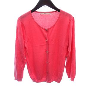エフデ ef-de ニット カーディガン 七分袖 9 M ピンク /AU レディース