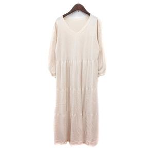 プラステ PLST ワンピース ニット ロング 長袖 M 白 アイボリー /MN レディース