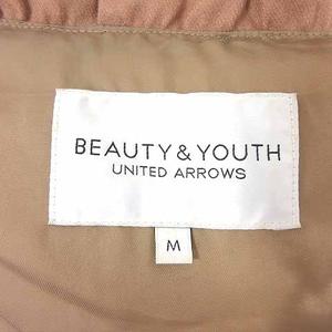 B&Y ユナイテッドアローズ BEAUTY&YOUTH ビューティー&ユース ダウンジャケット ジップアップ 総裏地 ウール M ベージュ /YK レディース