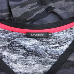 ラブレス LOVELESS カットソー Tシャツ Vネック スパンコール 迷彩柄 カモフラ 半袖 3 L グレー /AU メンズ