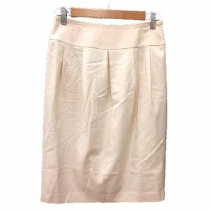 エフデ ef-de タイトスカート ひざ丈 ウール 9 M アイボリー 白 ホワイト /YK レディース