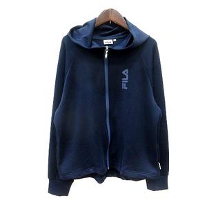 フィラ FILA パーカー ジップアップ プリント M 紺 ネイビー /MN メンズ