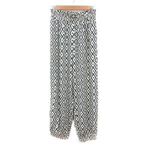 未使用品 ザラ ZARA ジョガーパンツ 総柄 12-13 白 アイボリー 黒 ブラック /MN キッズ