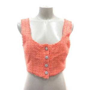 ザラ ZARA ビスチェ 格子柄 S オレンジ /MS レディース