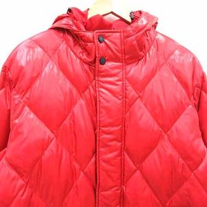 ユニクロ UNIQLO ダウンジャケット ジップアップ 総裏地 L 赤 レッド /YK ●RY メンズ
