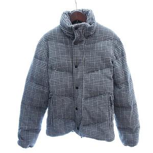 ユニクロ UNIQLO ダウンジャケット スタンドカラー 総裏地 ギンガムチェック S グレー /AU メンズ