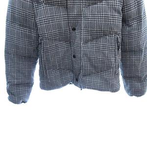 ユニクロ UNIQLO ダウンジャケット スタンドカラー 総裏地 ギンガムチェック S グレー /AU メンズ