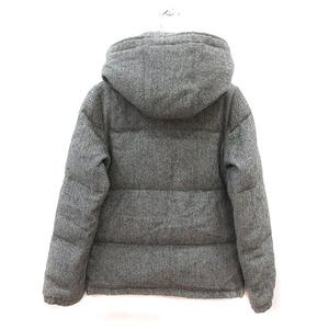 ジャーナルスタンダード レリューム JOURNAL STANDARD relume ダウンジャケット ウール ヘリンボーン柄 総裏地 フード 1 グレー 白 ホワイト /MS レディース