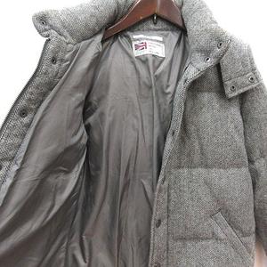 ジャーナルスタンダード レリューム JOURNAL STANDARD relume ダウンジャケット ウール ヘリンボーン柄 総裏地 フード 1 グレー 白 ホワイト /MS レディース