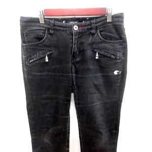 ラブレス LOVELESS パンツ デニム ジーンズ ストレート ロング 36 黒 ブラック /RT レディース