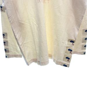 ケティ KETTY カットソー Tシャツ ロンT Uネック オーバーサイズ プリント 刺繍 長袖 M 薄橙色 ペールオレンジ /AU レディース