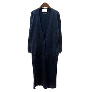 イエナ IENA AILE カーディガン ニット ロング 絹 シルク 紺 ネイビー /MN レディース