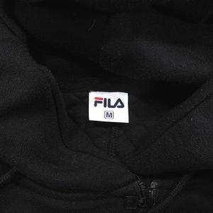 フィラ FILA パーカー ジップアップ 切替 すうキルティング 長袖 M 黒 ブラック /AU レディース