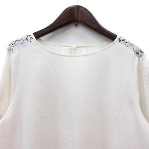 ケティ KETTY ブラウス レース 長袖 切替 2 M 白 ホワイト /MN レディース