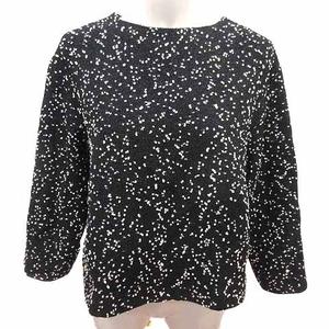 イエナ IENA ブラウス ツイード バックジップ 長袖 黒 ブラック 白 ホワイト /YK レディース