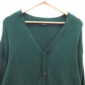 コムサイズム COMME CA ISM カーディガン ニット Vネック 長袖 ウール カシミヤ混 F 緑 グリーン /YK メンズ