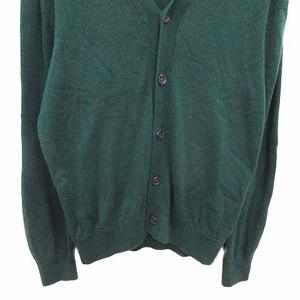 コムサイズム COMME CA ISM カーディガン ニット Vネック 長袖 ウール カシミヤ混 F 緑 グリーン /YK メンズ