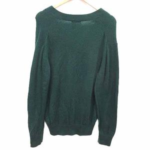コムサイズム COMME CA ISM カーディガン ニット Vネック 長袖 ウール カシミヤ混 F 緑 グリーン /YK メンズ