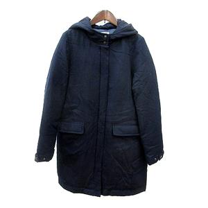イエナ IENA ダウンコート フード ウール 38 M 紺 ネイビー /MN レディース