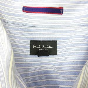ポールスミス PAUL SMITH シャツ ボタンダウン ストライプ 半袖 L 水色 ライトブルー /MN メンズ