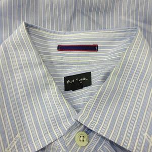 ポールスミス PAUL SMITH シャツ ボタンダウン ストライプ 半袖 L 水色 ライトブルー /MN メンズ