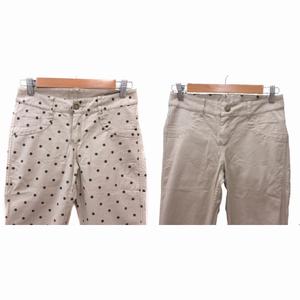 エムケー ミッシェルクラン MK MICHEL KLEIN スキニーパンツ リバーシブル ドット 36 ベージュ 黒 ブラック /MS レディース
